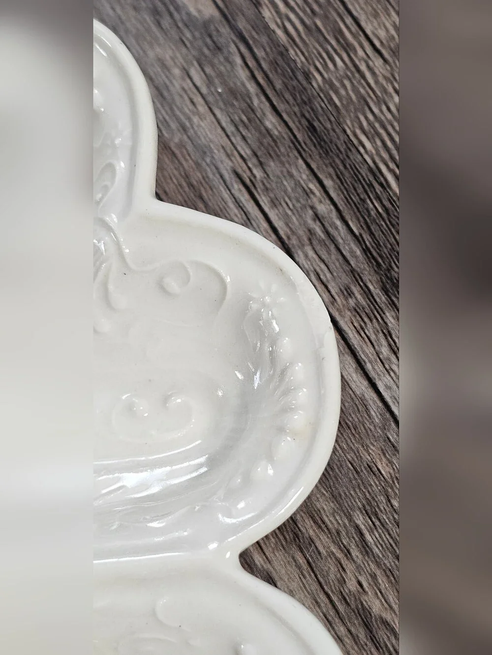 Staffordshire Heart Shortbread Mold Oyster Dish Vintage